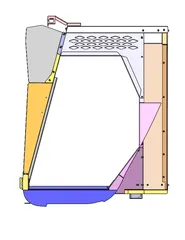 D&R 934-0913B K9 kennel for the 2021 Chevy Tahoe, side profile with diamond vent panel and floor pan