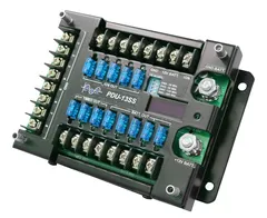 Cover removed, showing the IGN OUT, TIMED OUT and BATT. OUT fuse banks with blade fuses fitted
