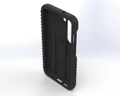 Angled look inside the case with S23 molded in the phone cavity and part numbers on the wall