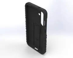 Angled view into the empty case showing the ribbed sidewall and S24 molded in the cavity