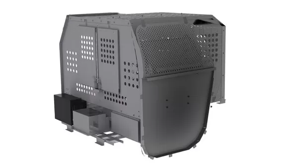 D&R 934-1029A K9 kennel insert for the Ford Expedition with perforated door, battery box and repeater mount