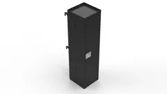 D&R 934-1015A cargo van storage cabinet, tall black locker with recessed paddle latch and mounting brackets