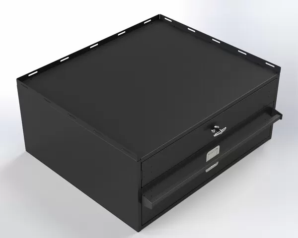 D&R 934-1006A vehicle storage cabinet for the Ford Expedition Max, paddle latch and side grab handle